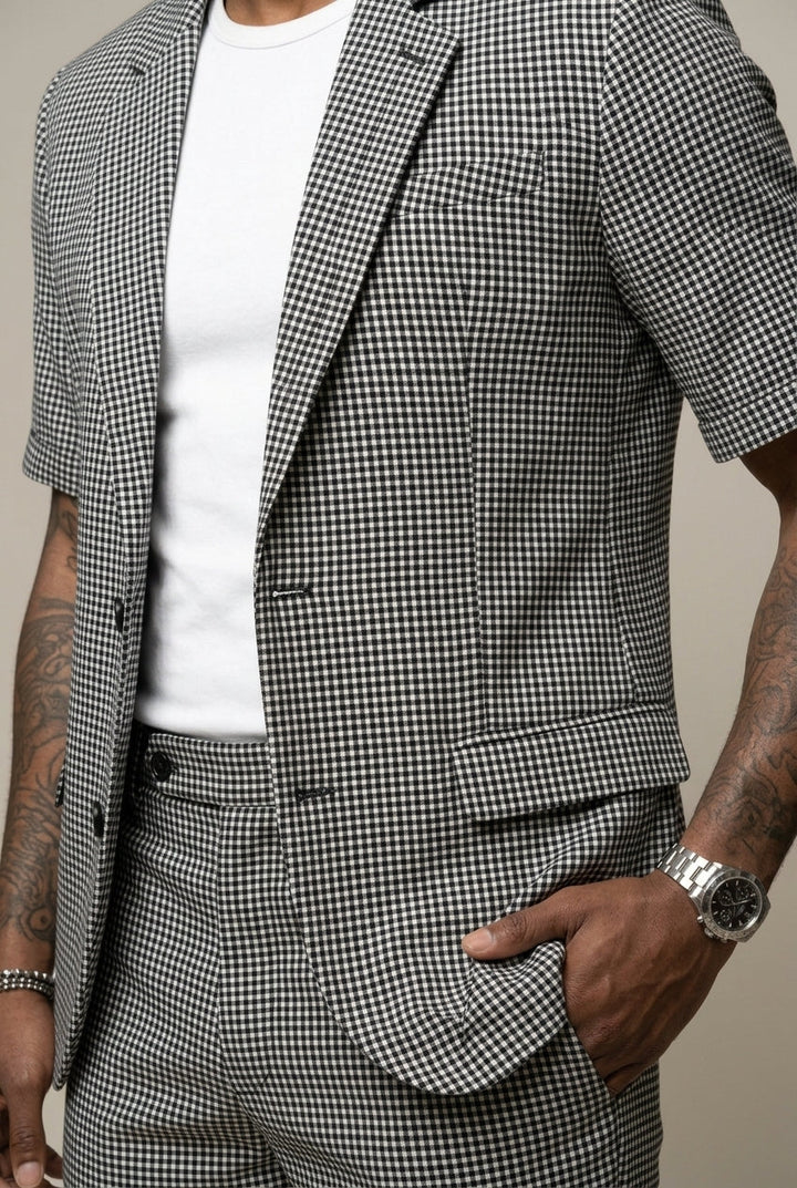 Rufus - Massgeschneidertes kariertes Blazer-und-Shorts-Set