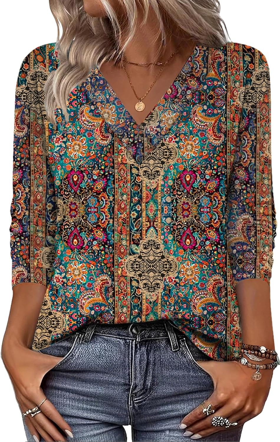 Arianwen - Bluse mit weicher Haptik und V-Ausschnitt