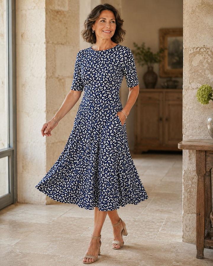Hestia - Florales Midikleid in Soft-Touch-Qualität
