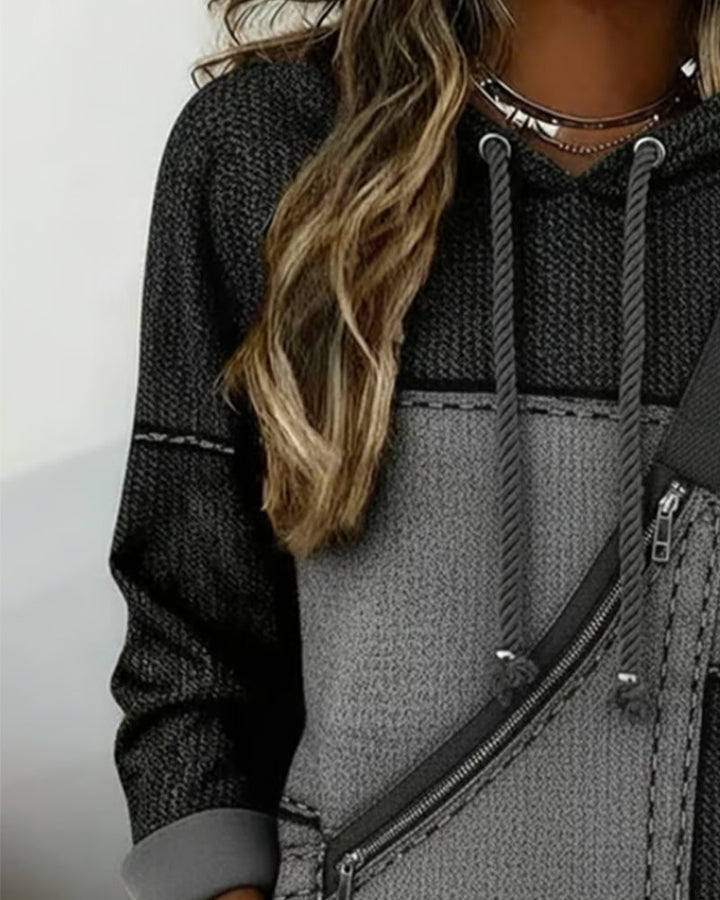 Eulanique - Strukturierter Hoodie mit Reissverschluss