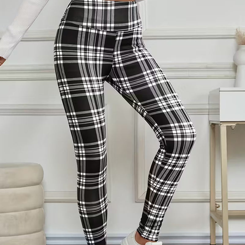 Estelyn - Klassische Stretch-Leggings mit Karo-Muster