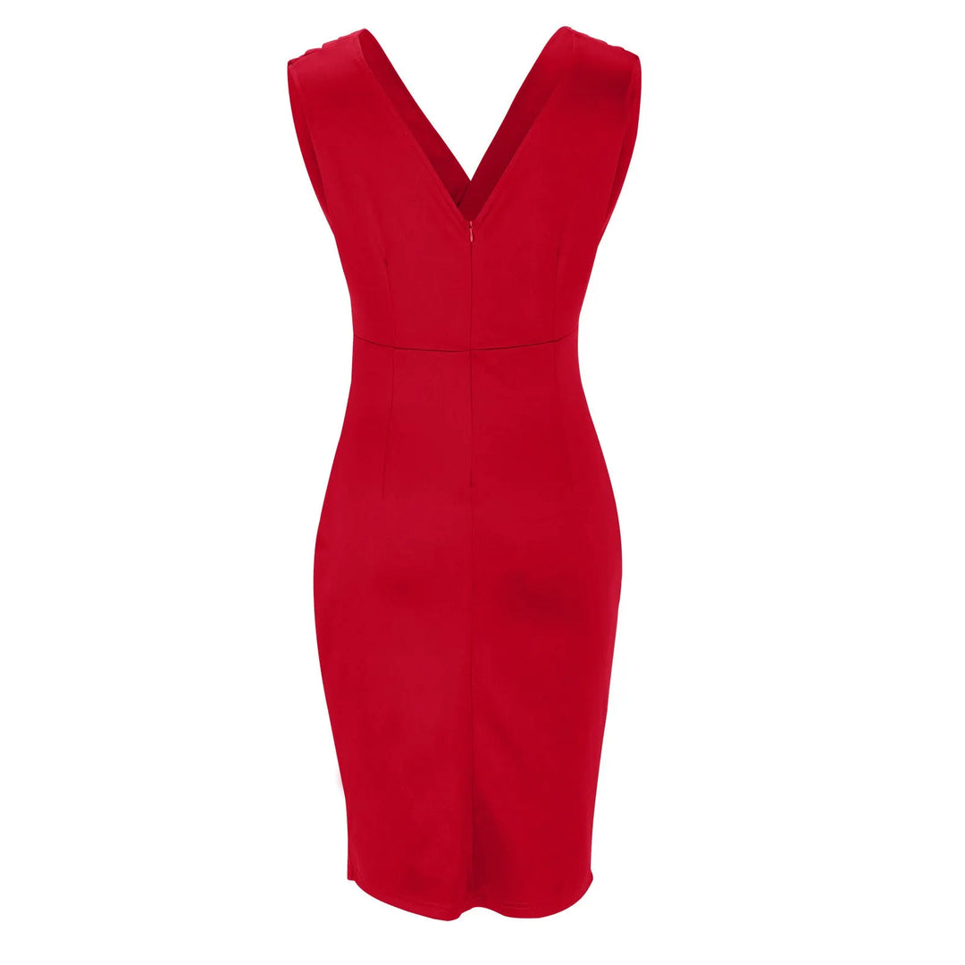 Arielle - figurformendes Kleid mit V-Ausschnitt und Schlitz