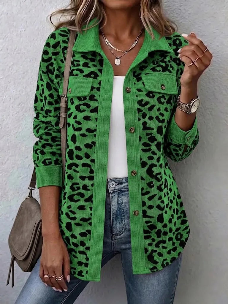 Miressia - Animal-Print-Cardigan mit Knopfleiste vorne