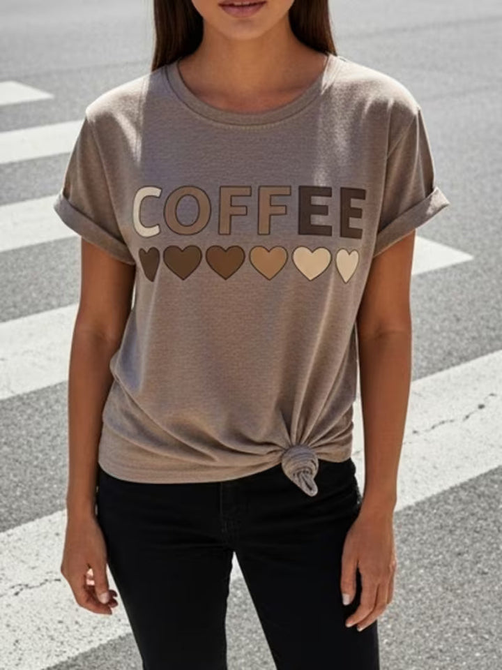 Sarai - T-Shirt mit Kaffee-Herz-Print
