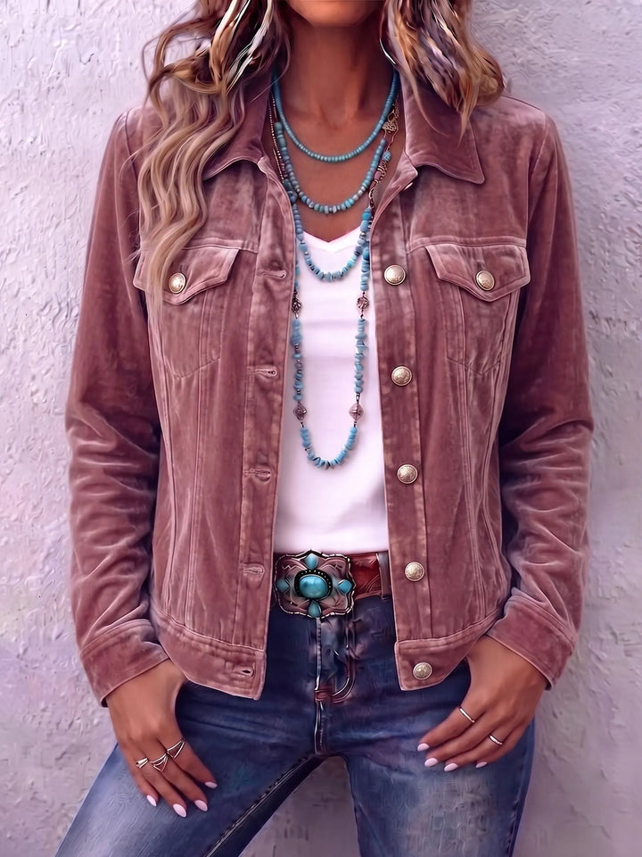 Amandria - Jacke mit Vintage-Waschung und Knopfleiste