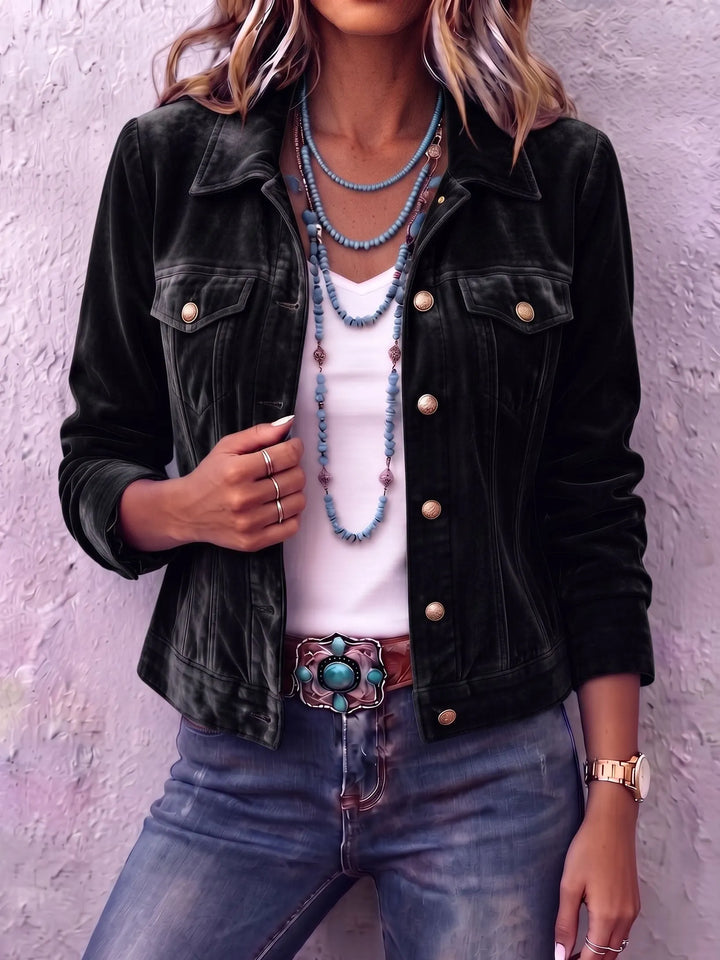 Amandria - Jacke mit Vintage-Waschung und Knopfleiste