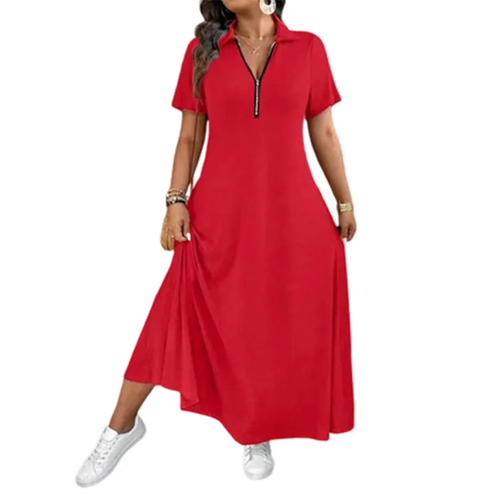 Primelle - Weichgriffiges Maxikleid mit Reissverschlusskragen