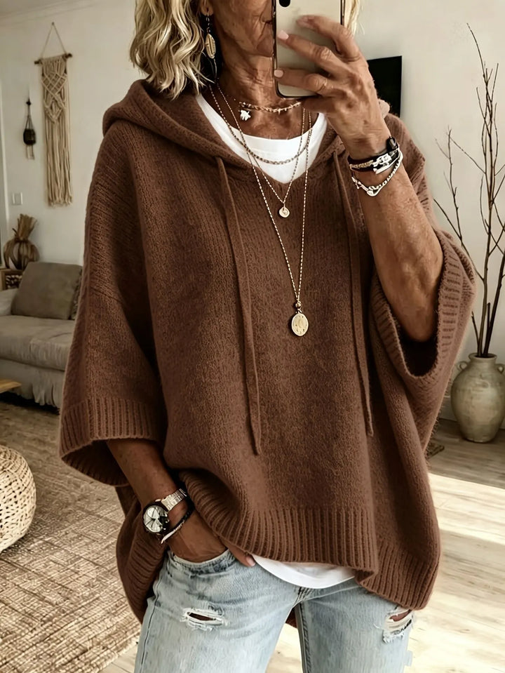Celandria - Übergrosser Kurzarm-Hoodie mit weicher Haptik