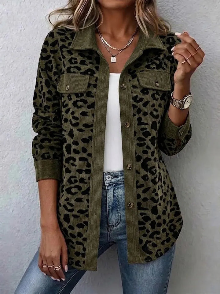 Miressia - Animal-Print-Cardigan mit Knopfleiste vorne