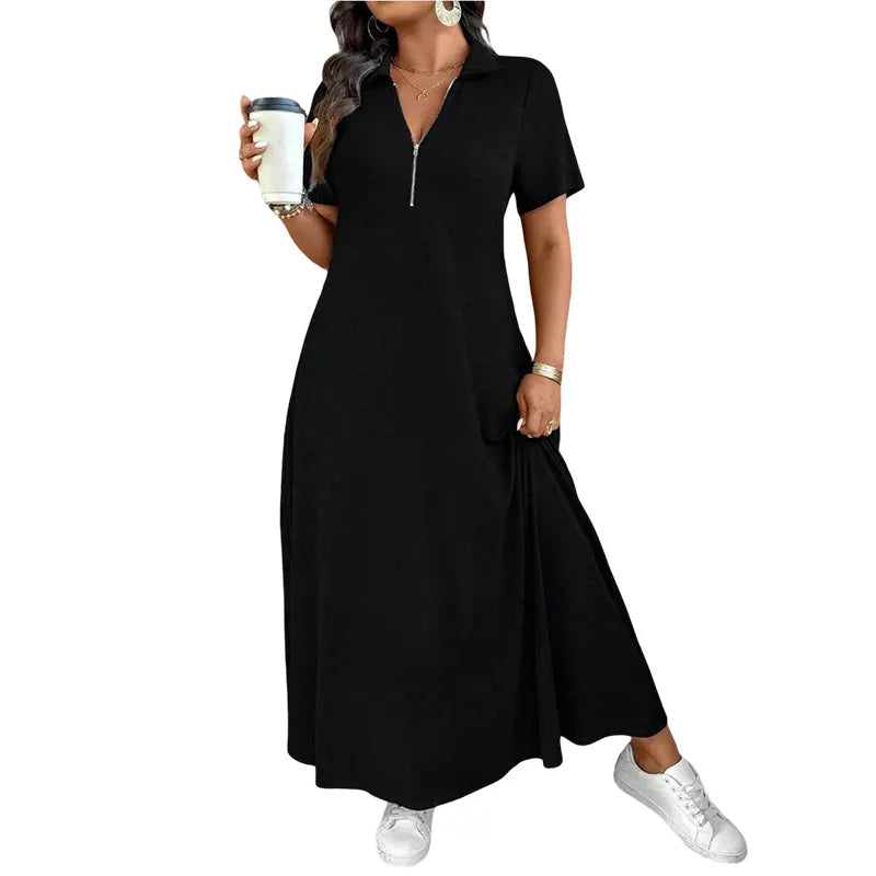 Primelle - Weichgriffiges Maxikleid mit Reissverschlusskragen