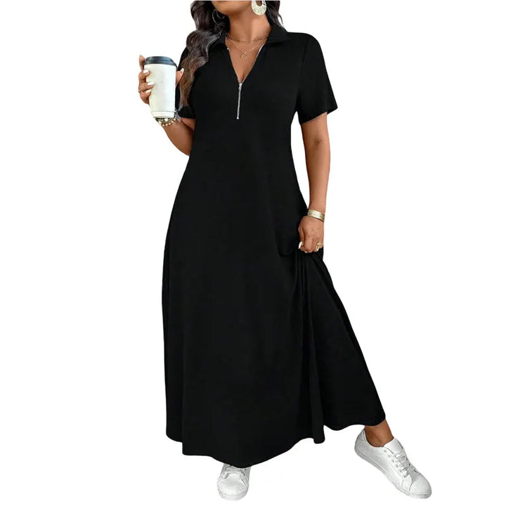 Primelle - Weichgriffiges Maxikleid mit Reissverschlusskragen
