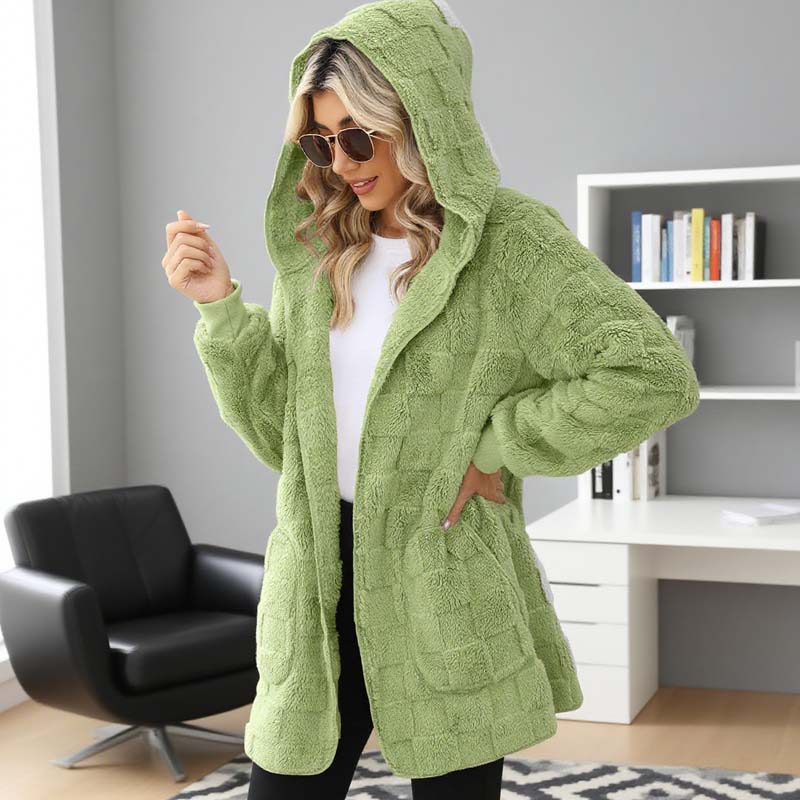 Zinnabelle - plüschstrukturierter Kapuzen-Cardigan