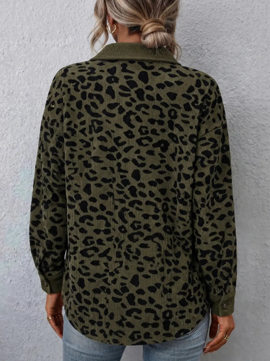 Miressia - Animal-Print-Cardigan mit Knopfleiste vorne