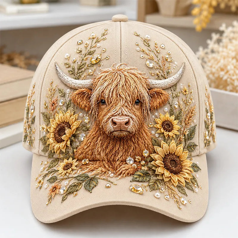 Arlena - Florales Pferde-Statement-Beanie