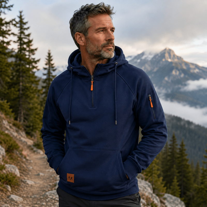 Sterling - Ultrasofter Kapuzenpullover mit halbem Reissverschluss