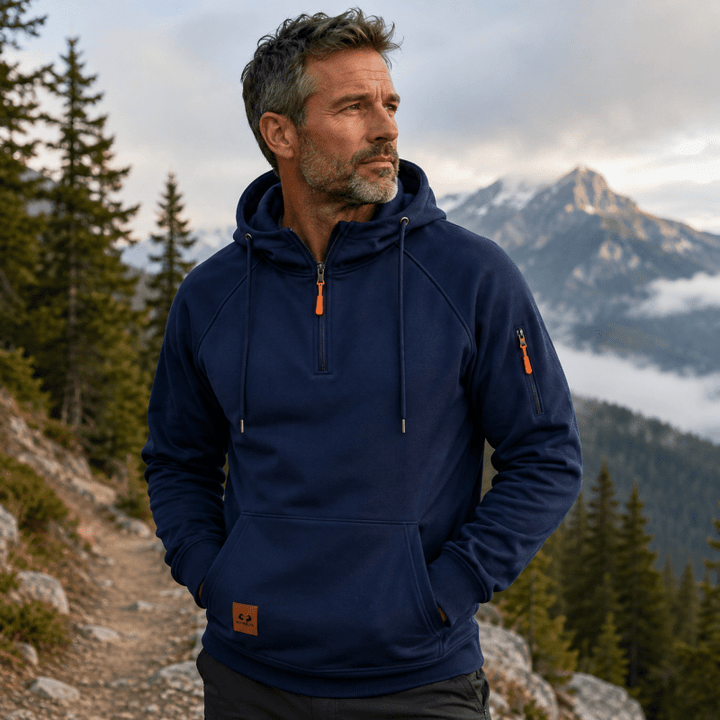 Sterling - Ultrasofter Kapuzenpullover mit halbem Reissverschluss