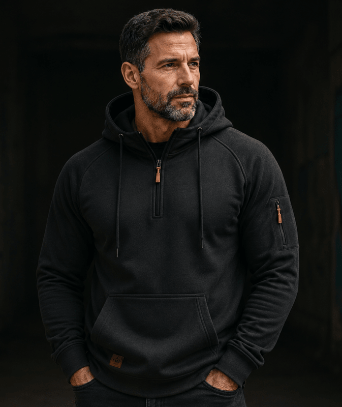 Sterling - Ultrasofter Kapuzenpullover mit halbem Reissverschluss