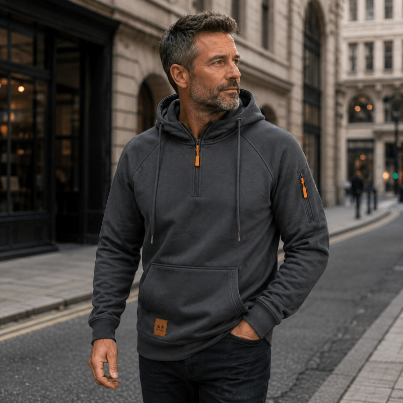 Sterling - Ultrasofter Kapuzenpullover mit halbem Reissverschluss