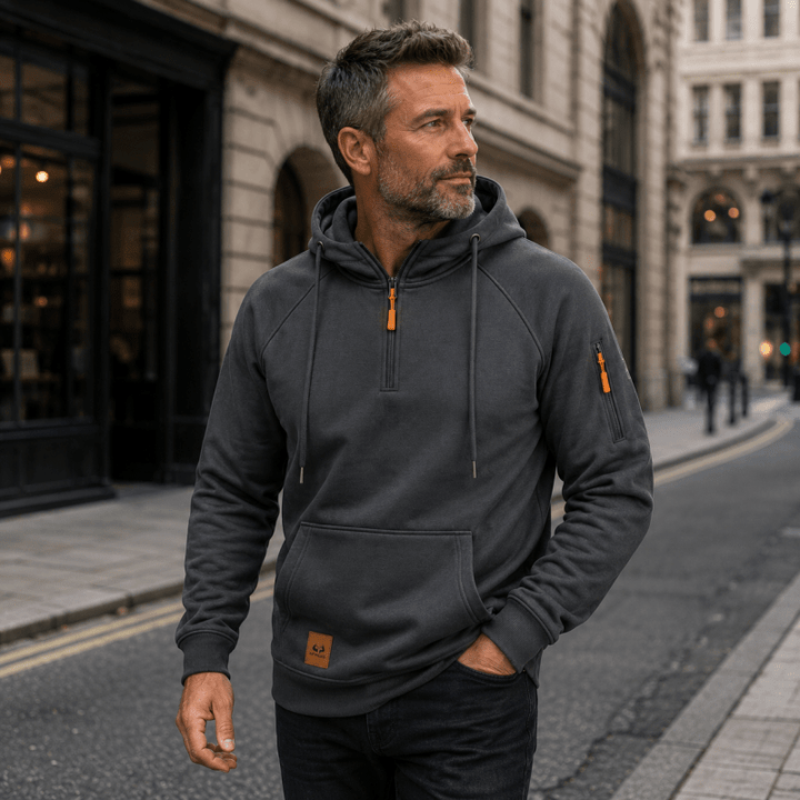 Sterling - Ultrasofter Kapuzenpullover mit halbem Reissverschluss