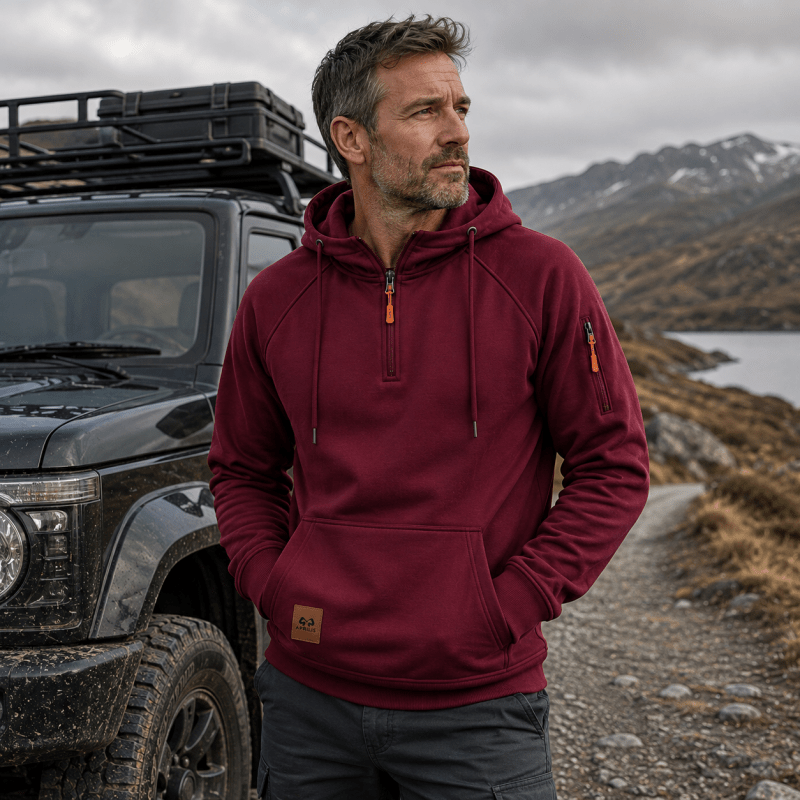 Sterling - Ultrasofter Kapuzenpullover mit halbem Reissverschluss