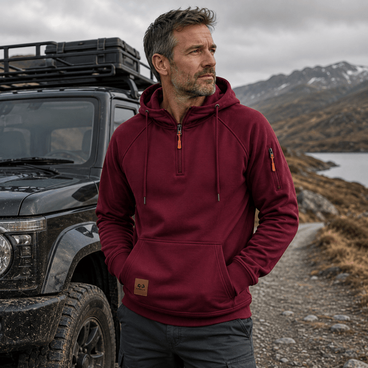 Sterling - Ultrasofter Kapuzenpullover mit halbem Reissverschluss