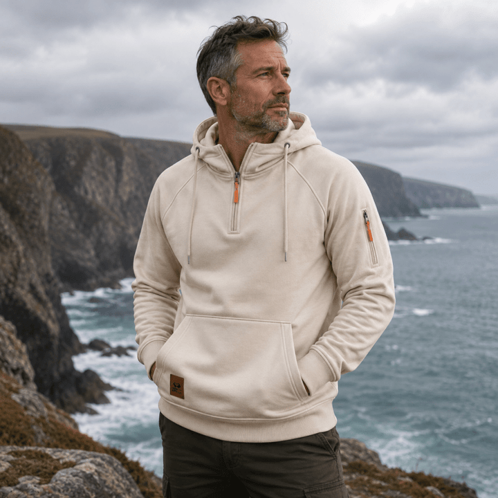 Sterling - Ultrasofter Kapuzenpullover mit halbem Reissverschluss