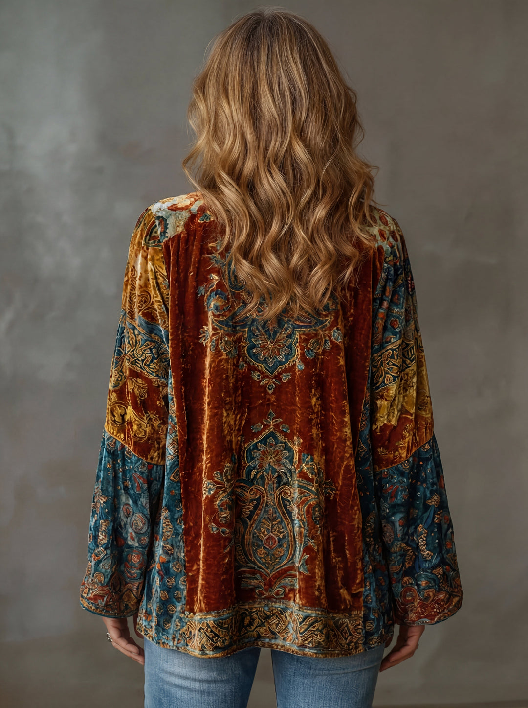 Eudocia - Kimono-Cardigan mit Boho-Stickerei