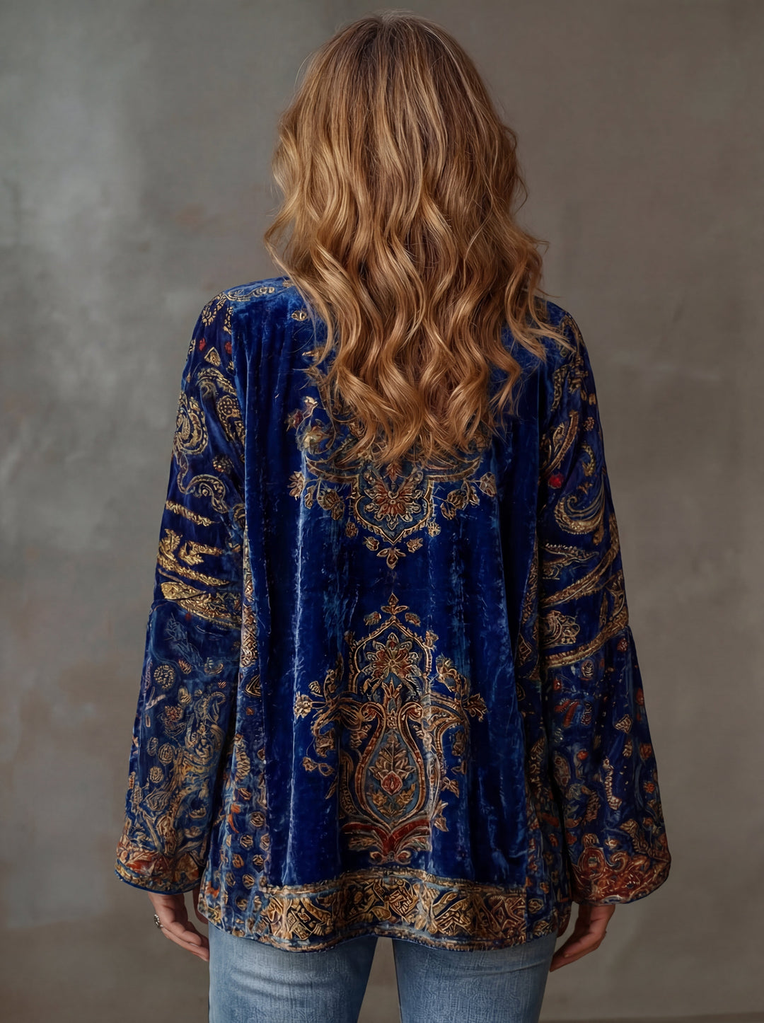 Eudocia - Kimono-Cardigan mit Boho-Stickerei