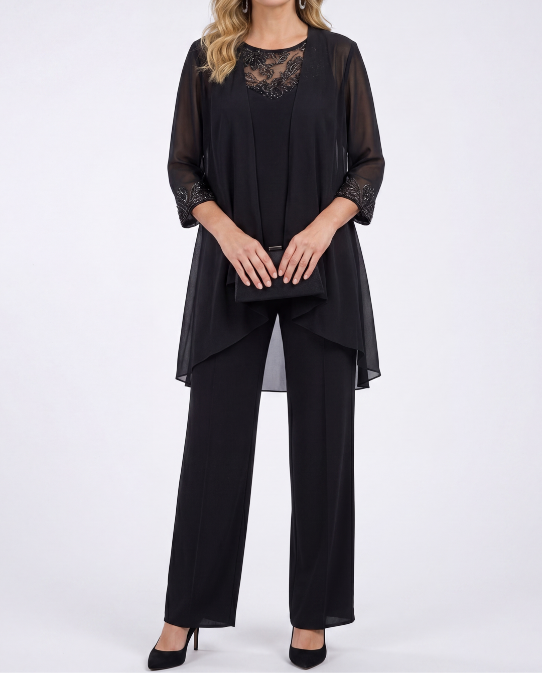 Aeliana - Elegantes dreiteiliges Set mit Blazer und Wide-Leg-Hose
