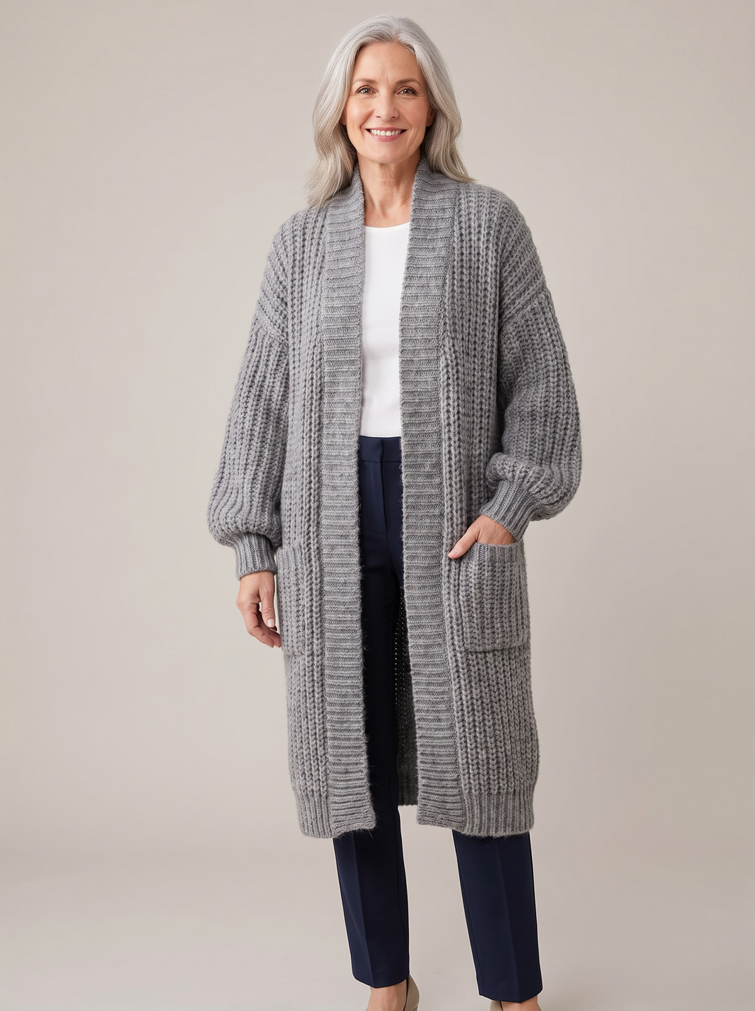 Rosalienne - Weicher Cardigan mit langen Ärmeln
