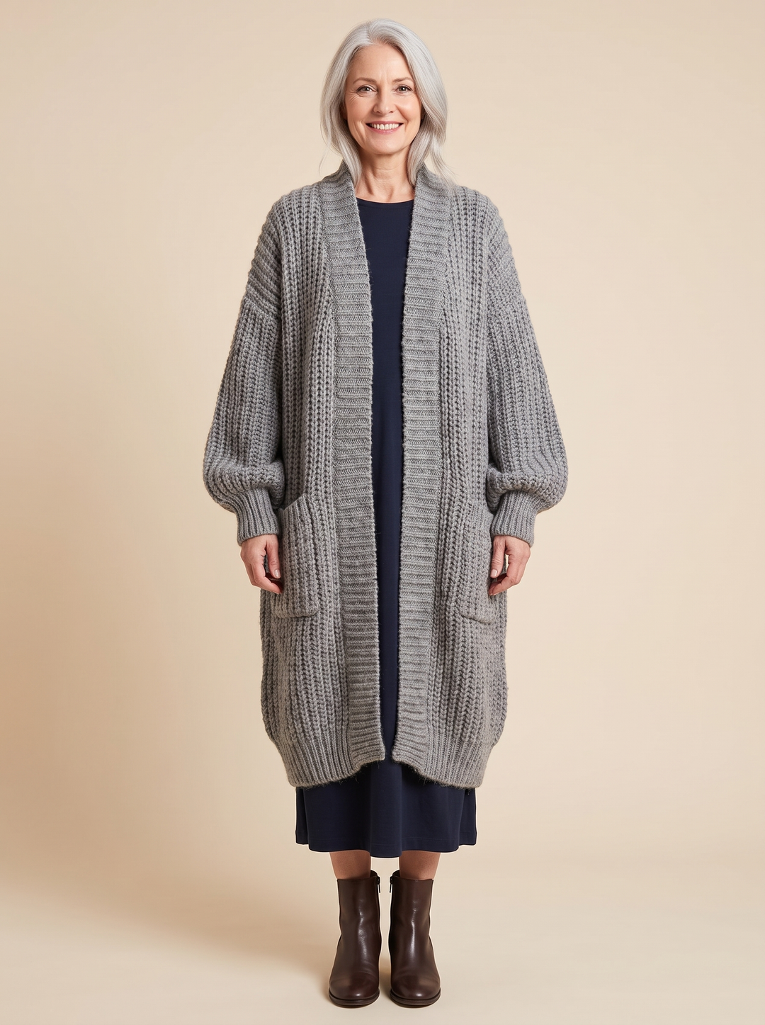 Rosalienne - Weicher Cardigan mit langen Ärmeln