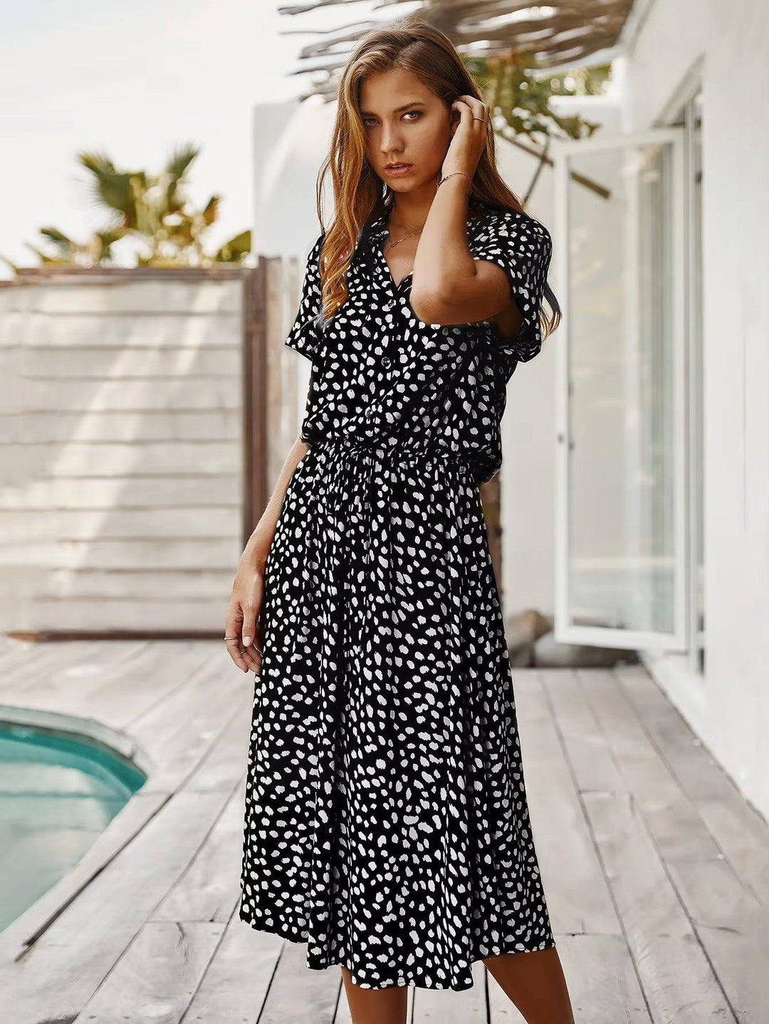 Viviana - Legeres Midikleid mit Kragen
