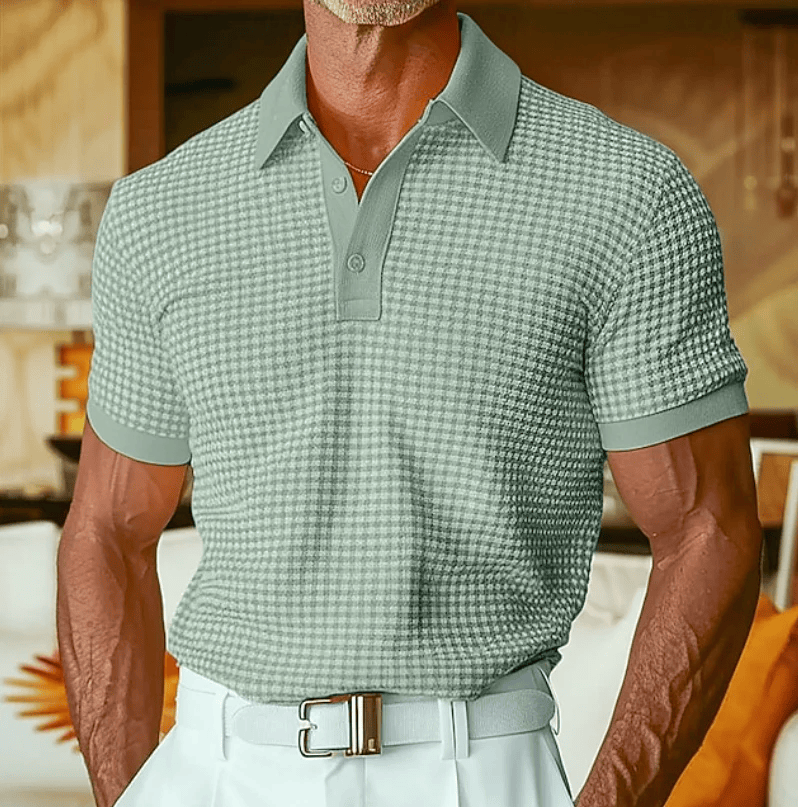 Beren - Strukturiertes Karo-Poloshirt