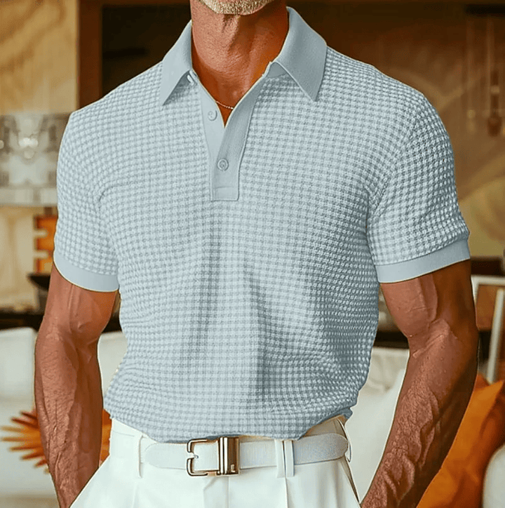 Beren - Strukturiertes Karo-Poloshirt
