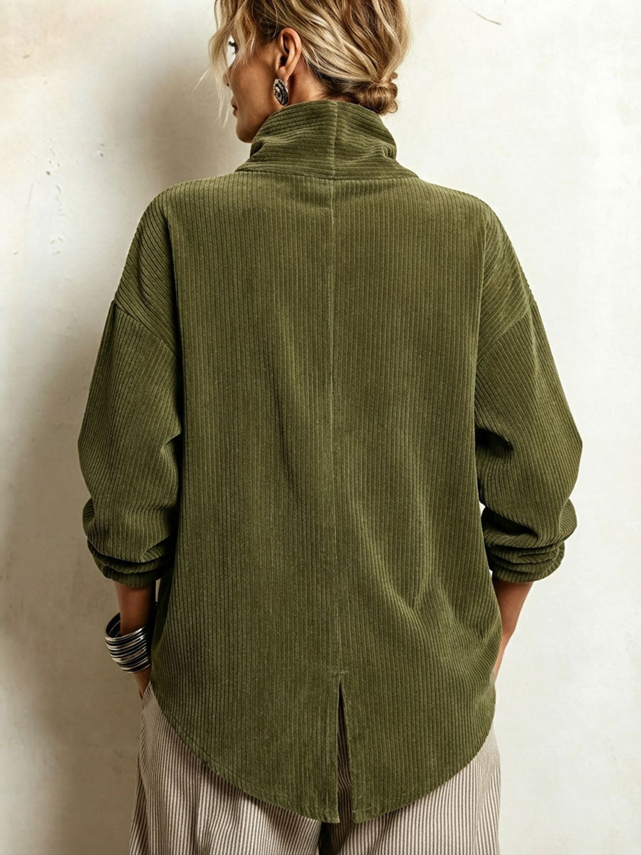 Blair - Strukturiertes hochgeschlossenes asymmetrisch geschnittenes Sweatshirt