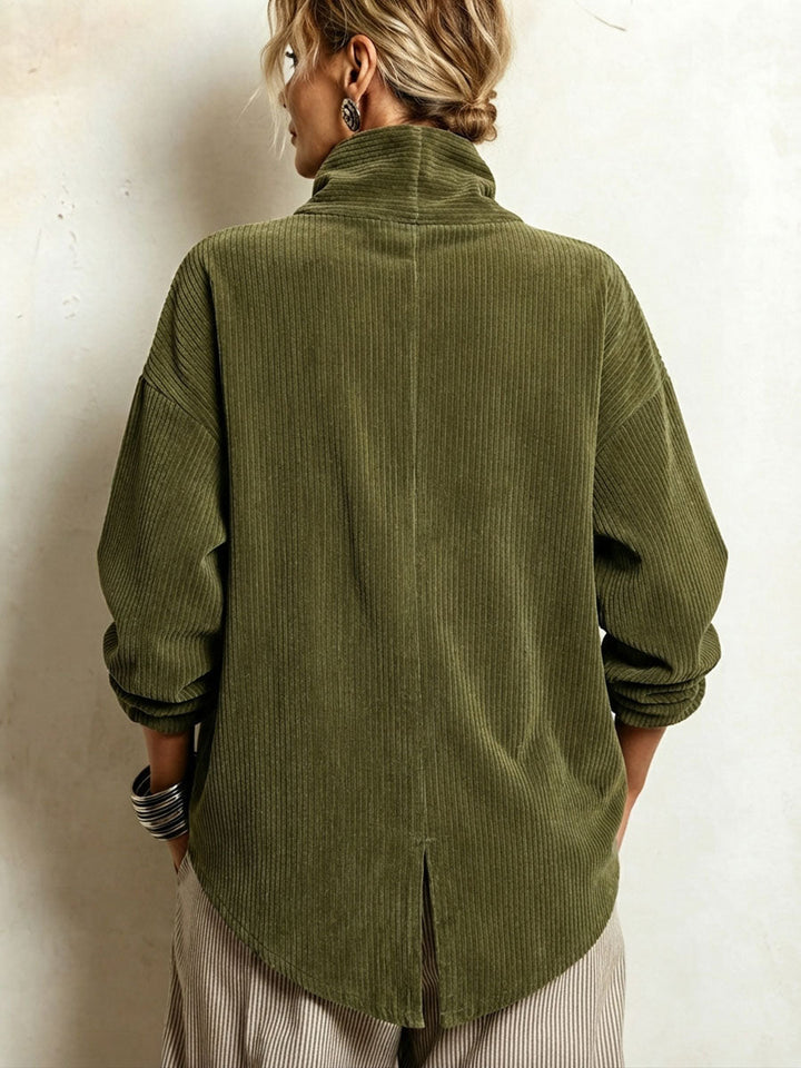 Blair - Strukturiertes hochgeschlossenes asymmetrisch geschnittenes Sweatshirt