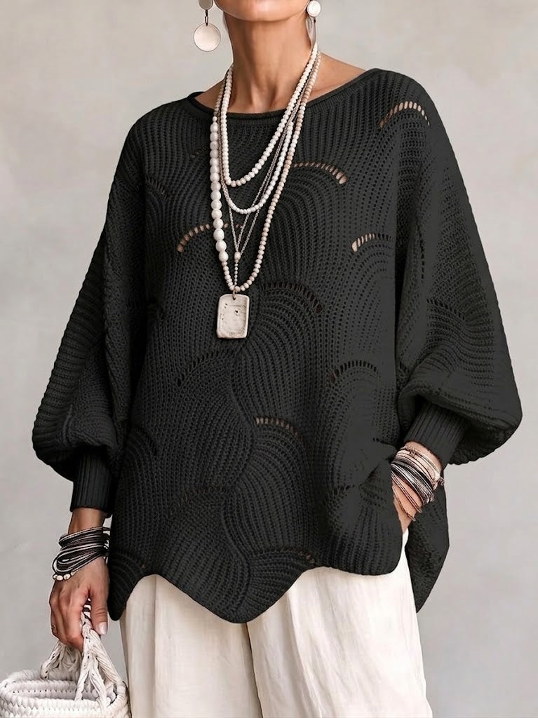 Coravina - Strukturierter, offen gestrickter Pullover