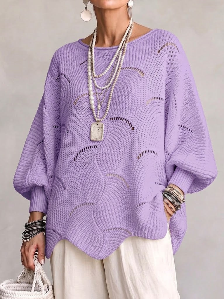 Coravina - Strukturierter, offen gestrickter Pullover