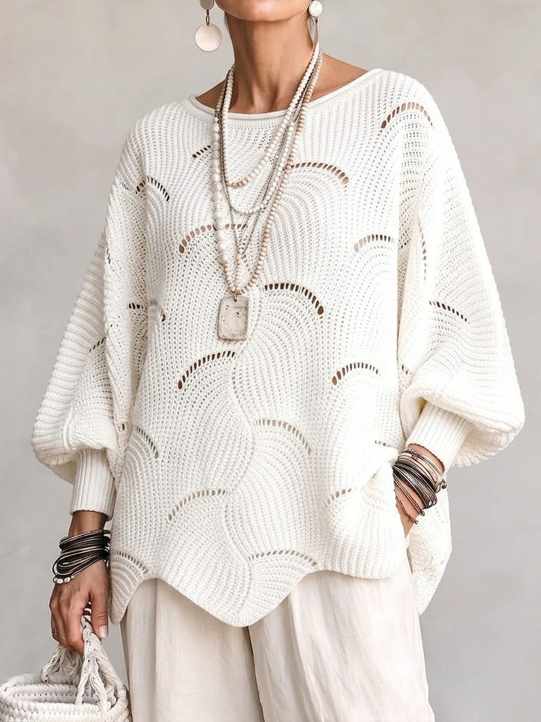 Coravina - Strukturierter, offen gestrickter Pullover