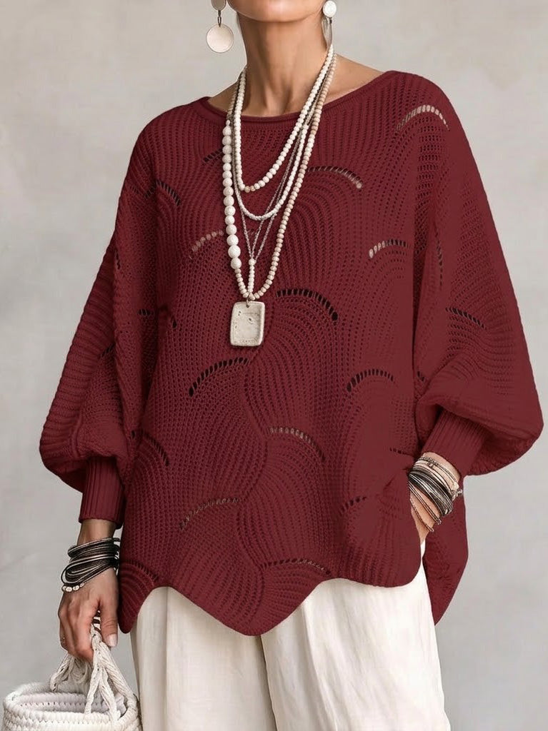 Coravina - Strukturierter, offen gestrickter Pullover