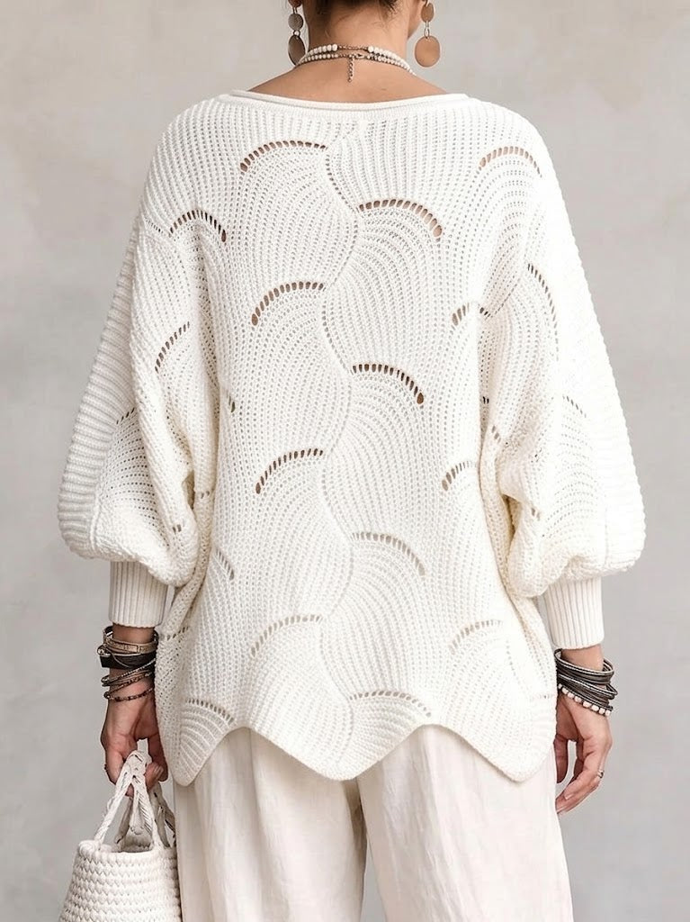 Coravina - Strukturierter, offen gestrickter Pullover
