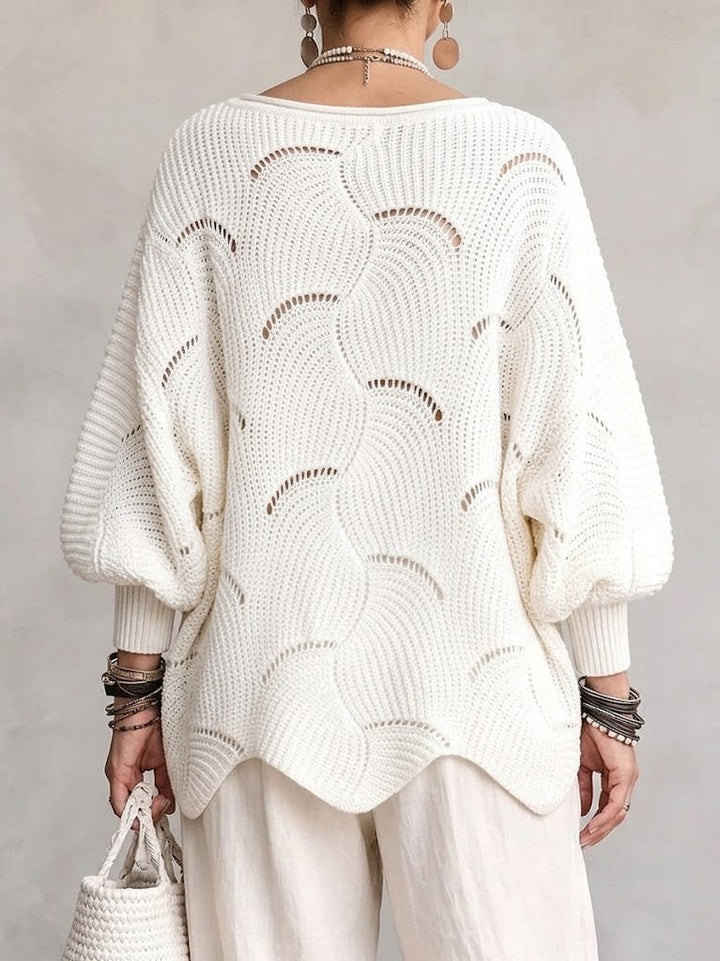 Coravina - Strukturierter, offen gestrickter Pullover
