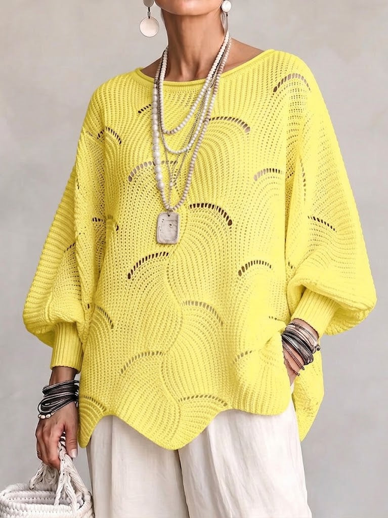 Coravina - Strukturierter, offen gestrickter Pullover