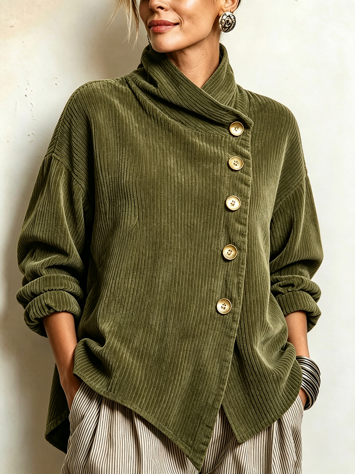 Blair - Strukturiertes hochgeschlossenes asymmetrisch geschnittenes Sweatshirt