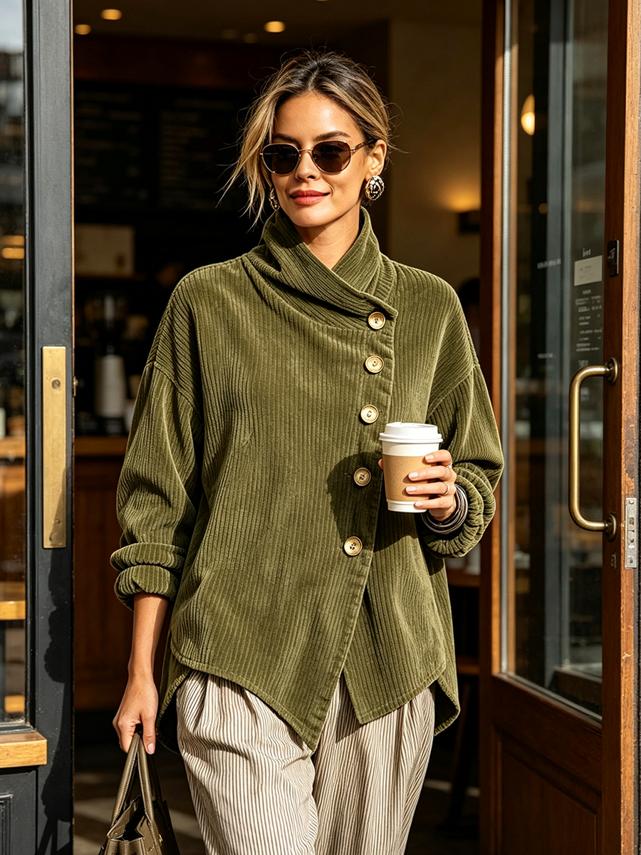 Blair - Strukturiertes hochgeschlossenes asymmetrisch geschnittenes Sweatshirt