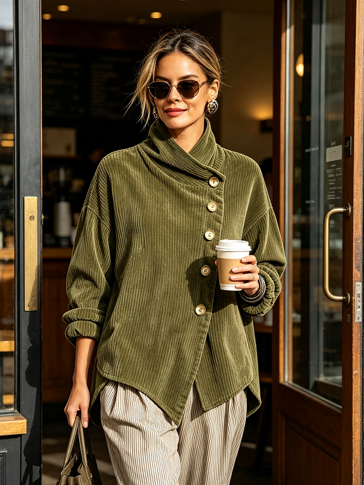 Blair - Strukturiertes hochgeschlossenes asymmetrisch geschnittenes Sweatshirt