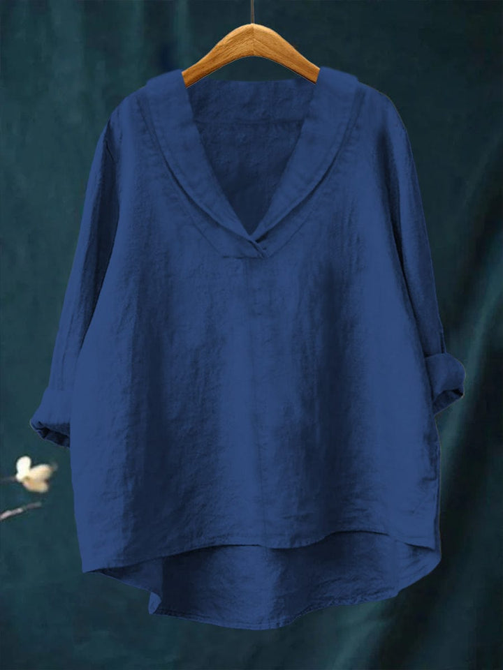 Bellissea - elegant drapierte V-Ausschnitt-Bluse