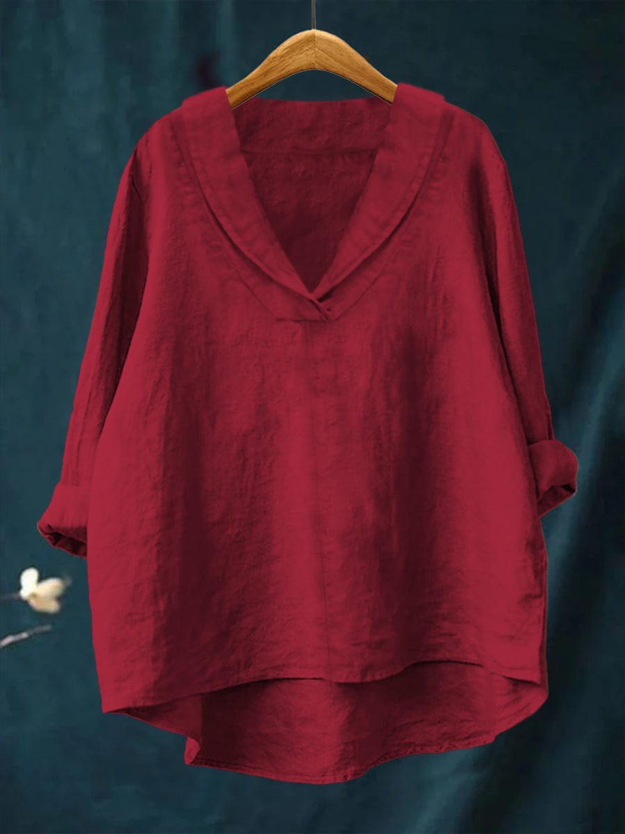 Bellissea - elegant drapierte V-Ausschnitt-Bluse