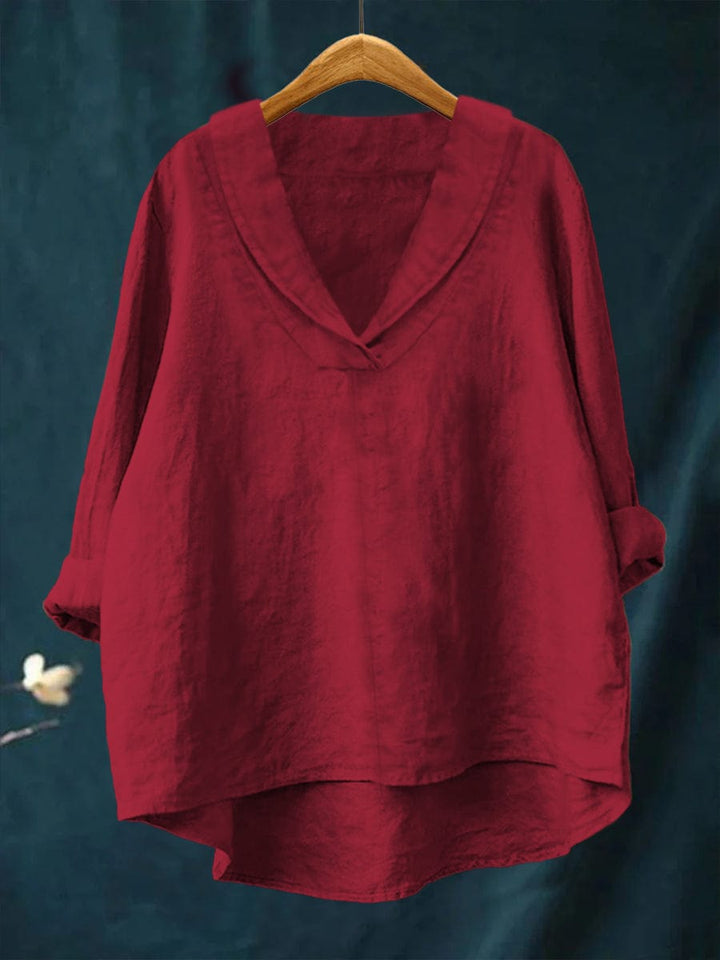 Bellissea - elegant drapierte V-Ausschnitt-Bluse