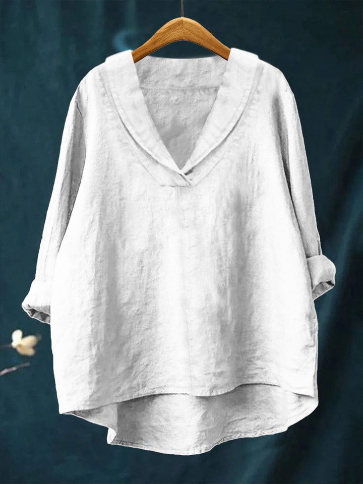 Bellissea - elegant drapierte V-Ausschnitt-Bluse